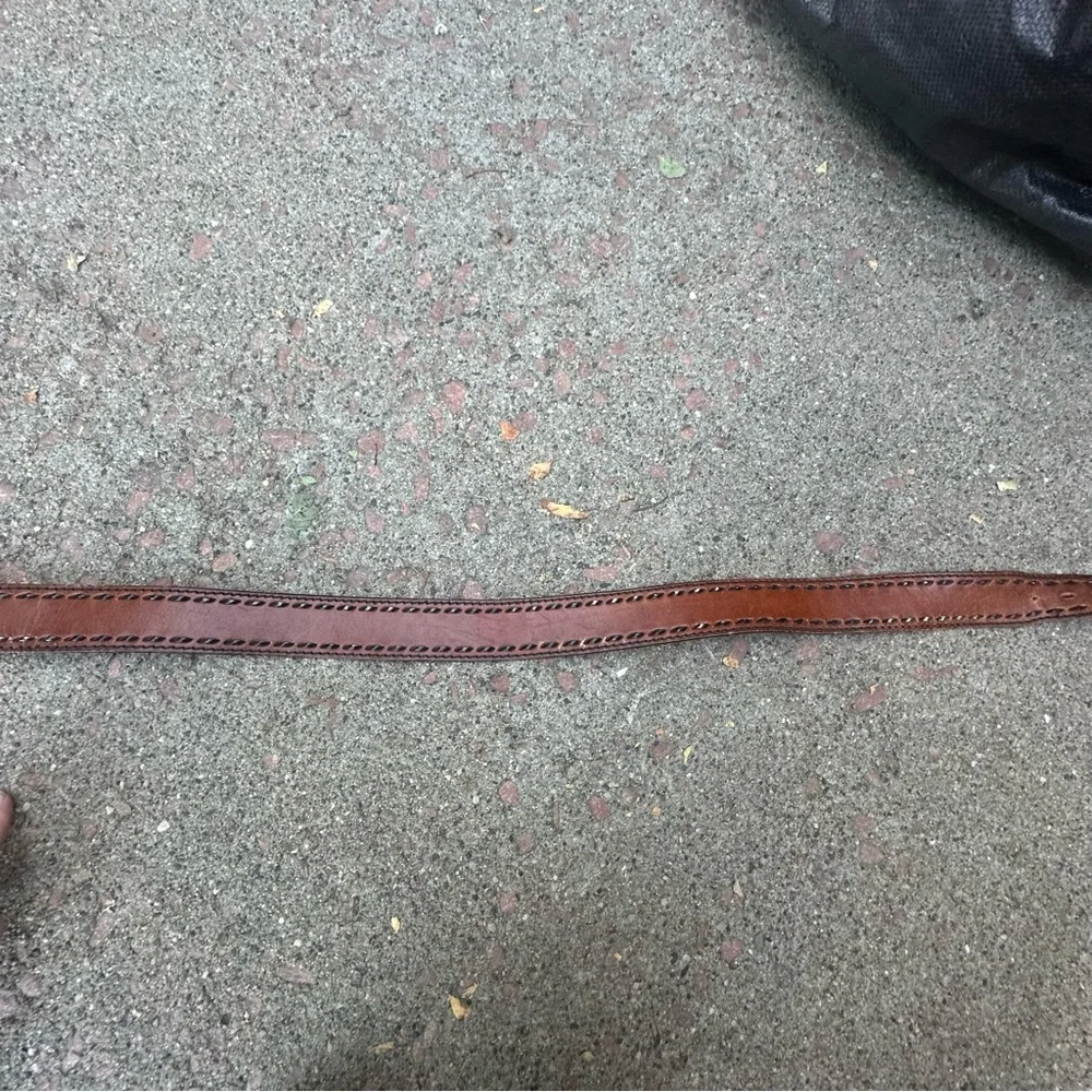 Vintage Lyntone Men's Leather Belt and Buckle 1976 Cowhide Top Grain Size 36